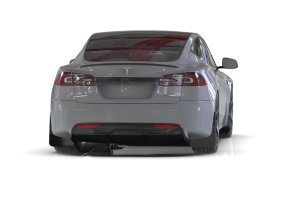 Tesla Model S Plaid Mud Flaps - Front + Rear - Rally Armor - UR Series, Metallic Black Logo - Black - `21-`25 Tesla Model S Plaid Mud Flaps - Front + Rear - Rally Armor - UR Series, Metallic Black Logo - Black - `21-`25